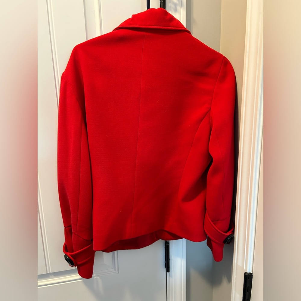 Margaret Frances Petite Brand Red Jacket With Black Buttons Size 10 - Picture 4 of 6
